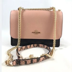 AUTHENTIC COACH Signature Snake Embossed Crossbody Clutch LIKE NEW